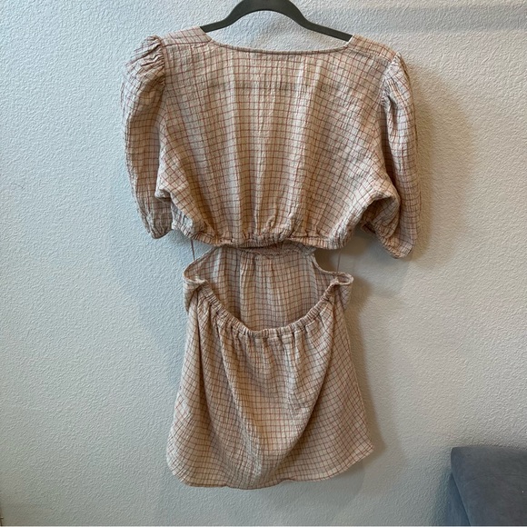 ZARA Cut Out Linen Blend Dress - Picture 7 of 13